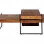 Set Of Two Brown Solid Wood And Wood Nested Coffee Tables