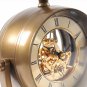 8" Circle Brass Metal And Glass Analog Wall Clock
