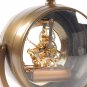 8" Circle Brass Metal And Glass Analog Wall Clock