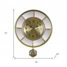 21X16 GOLD WALL CLOCK W/ MIRROR AND PENDULUM