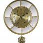 21X16 GOLD WALL CLOCK W/ MIRROR AND PENDULUM
