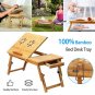 Bamboo Laptop Desk Breakfast Serving Bed Tray Surface Bed Lap Tray