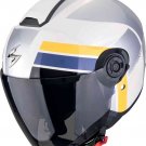 Scorpion EXO-CITY II BLUR Jet Motorcycle Helmet White Silver Yellow