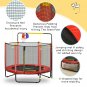 Qaba Kids Trampoline with Net, Basketball Hoop, Horizontal Bar Indoor, Red