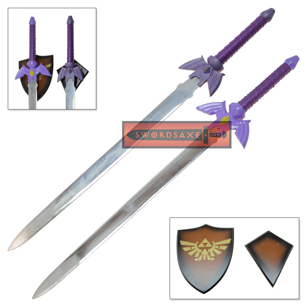 Legend of Zelda True Master Sword Set Purple Hilt Goddess Blessed Full ...