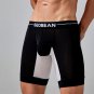 3PK Black Men's Underwear Lingerie Low-rise Ice-silk Translucent Quick-dry Boxers Underpants 240201