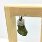 NATURAL CZECH MOLDAVITE GREEN CRYSTAL STONE HAND CARVED SILVER PENDANT 037
