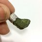 NATURAL CZECH MOLDAVITE GREEN CRYSTAL STONE HAND CARVED SILVER PENDANT 037
