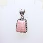 PINK RHODOCHROSITE GREAT COLOR AND STRIPE PATTERN HAND CRAFTED IN SILVER AMULET