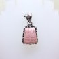 PINK RHODOCHROSITE GREAT COLOR AND STRIPE PATTERN HAND CRAFTED IN SILVER AMULET