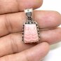 PINK RHODOCHROSITE GREAT COLOR AND STRIPE PATTERN HAND CRAFTED IN SILVER AMULET