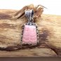 PINK RHODOCHROSITE GREAT COLOR AND STRIPE PATTERN HAND CRAFTED IN SILVER AMULET
