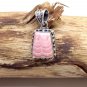 PINK RHODOCHROSITE GREAT COLOR AND STRIPE PATTERN HAND CRAFTED IN SILVER AMULET