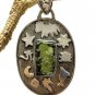 NATURAL CZECH MOLDAVITE AMULET 10 occult wicca pagan handmade silver pendant