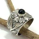 natural czech moldavite ring size 6.5 , green meteorite hand carved stone ring