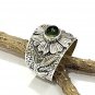 natural czech moldavite ring size 6.5 , green meteorite hand carved stone ring