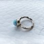 larimar ring, larimar ring size 6.50, real larimar gemstone silver handmade ring