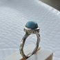 larimar ring, larimar ring size 6.50, real larimar gemstone silver handmade ring