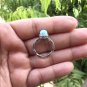 larimar ring, larimar ring size 6.50, real larimar gemstone silver handmade ring