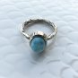 larimar ring, larimar ring size 6.50, real larimar gemstone silver handmade ring