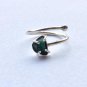 emeral ring, raw emerald ring, natural emerald adjustable silver ring