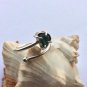 emeral ring, raw emerald ring, natural emerald adjustable silver ring