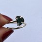 emeral ring, raw emerald ring, natural emerald adjustable silver ring