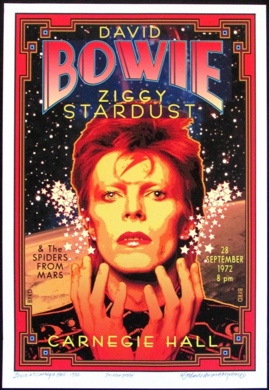 David Bowie Poster / 1972 Carnegie Hall Poster 12x19 inches