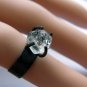 Ice. handmade herkimer diamond ring, oxidized sterling silver ring