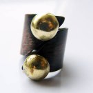 Yin&Yang. adjustable mixed metal ring, handmade armor ring.