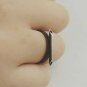 Pair. simple, multi ring, handcrafted silver ring, oxidized black.