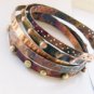 Earth. set of 5 bangles, handmade textured copper bracelets