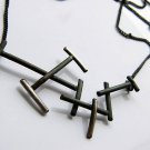 Twigs. handmade sterling silver dainty necklace, oxidized black