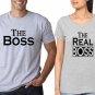 the boss and Real boss 2 pieces couple tshirt for men and women