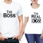 the boss and Real boss 2 pieces couple gray tshirt for men and women