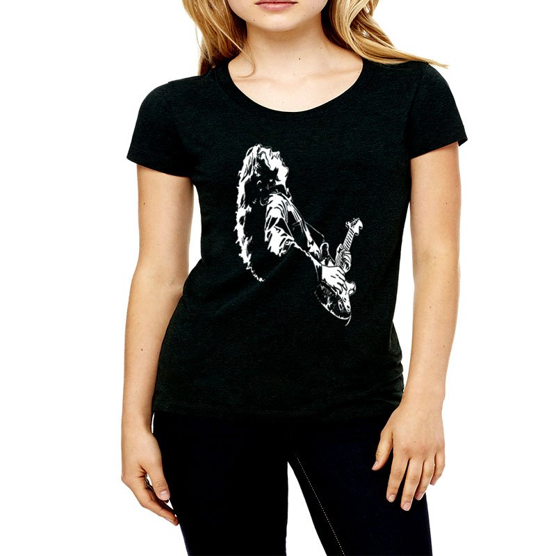 Rory Gallagher high quality black tshirt for women
