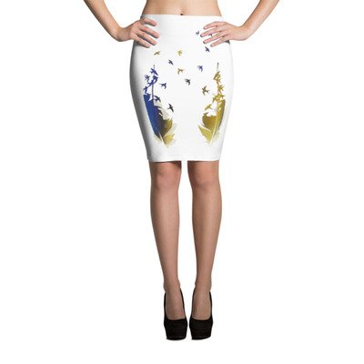 beautiful feather bird pencil Skirt