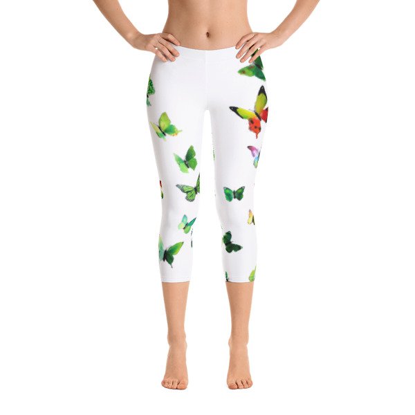 beautiful butterfly Capri Leggings
