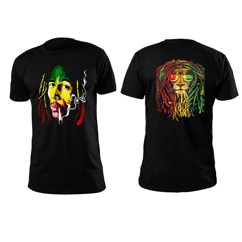 Bob Marly back and front high quality low price unisex t shirt