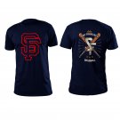 San Francisco baseball  back and front high quality low price blue unisex t shirt