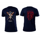 San Francisco baseball  front and back high quality low price blue unisex t shirt
