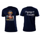 Hazzard county  back and front high quality low price blue unisex t shirt