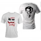why so serious batman joker back and front  both side printed high quality  white unisex tshirt