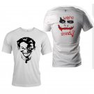why so serious batman joker front and back both side printed high quality  white unisex tshirt