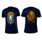 Bob Marley front and back both side printed high quality blue unisex tshirt