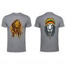 Bob Marley Front and back both side printed high quality Gray unisex tshirt