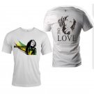 Bob Marley front and back both side printed high quality White unisex tshirt