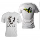 Bob Marley front and back both side printed high quality White unisex tshirt