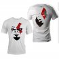 Kratos front and back both side printed high quality White unisex tshirt