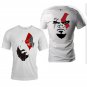 Kratos front and back both side printed high quality White unisex tshirt